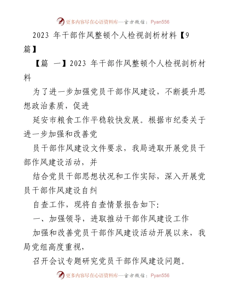 [发言] 干部作风整顿会议 - 2023年干部作风整顿自查与整改工作总结.docx_第1页