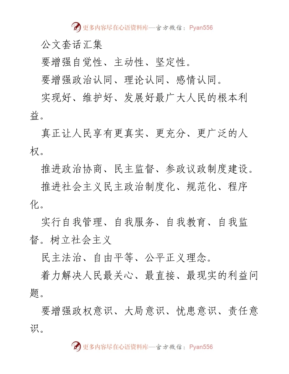[发言] 政治会议 - 加强政治认同与人民权益保障的发言.docx_第1页