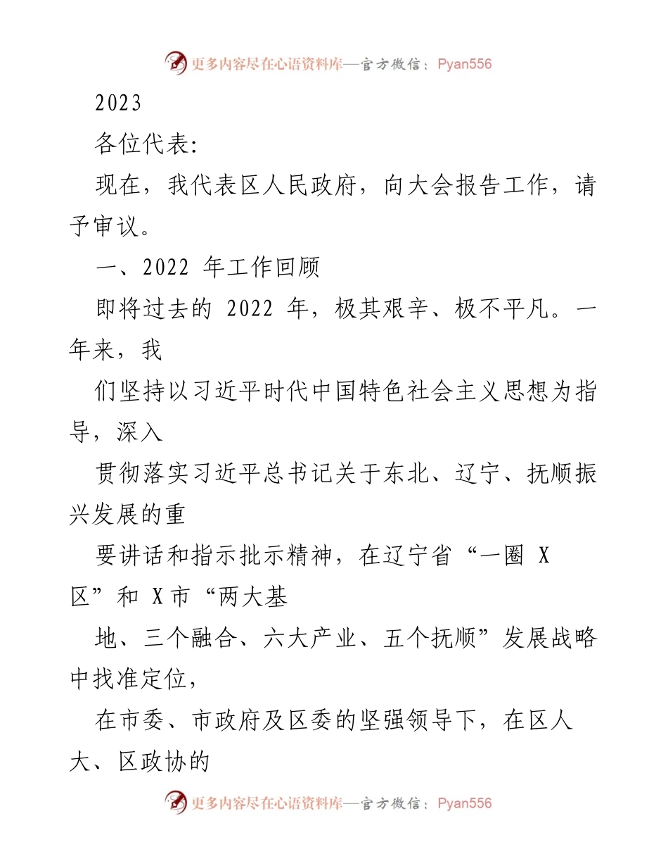 [发言] 政府工作报告大会 - 2022年工作回顾与疫情防控成就.docx_第1页