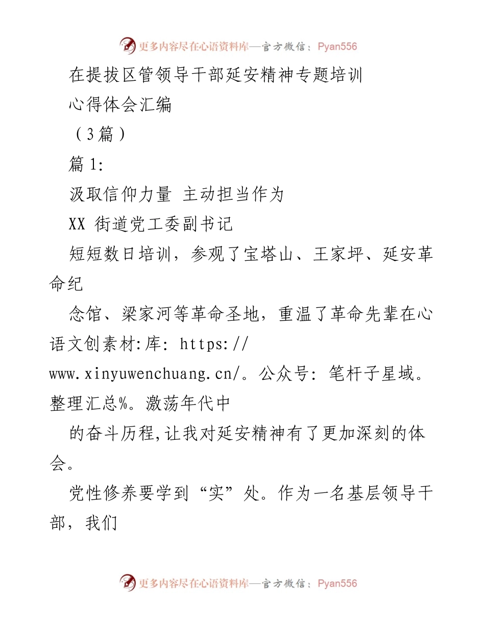 [发言] 延安精神专题培训 - 汲取延安精神，坚定信仰担当.docx_第1页