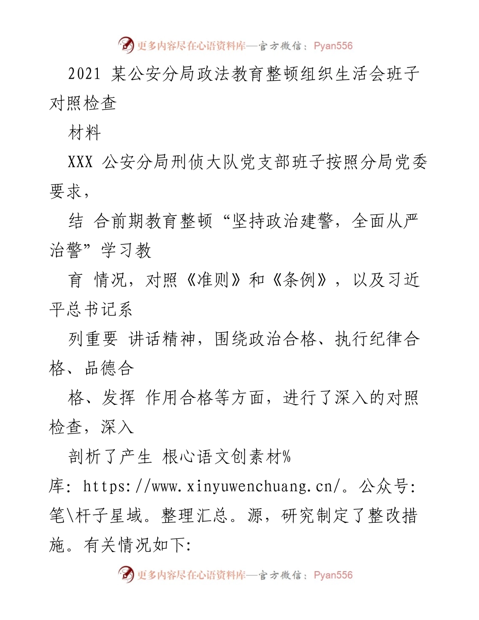 [发言] 政法教育整顿组织生活会 - 深入剖析存在问题，强化政治理论学习.docx_第1页