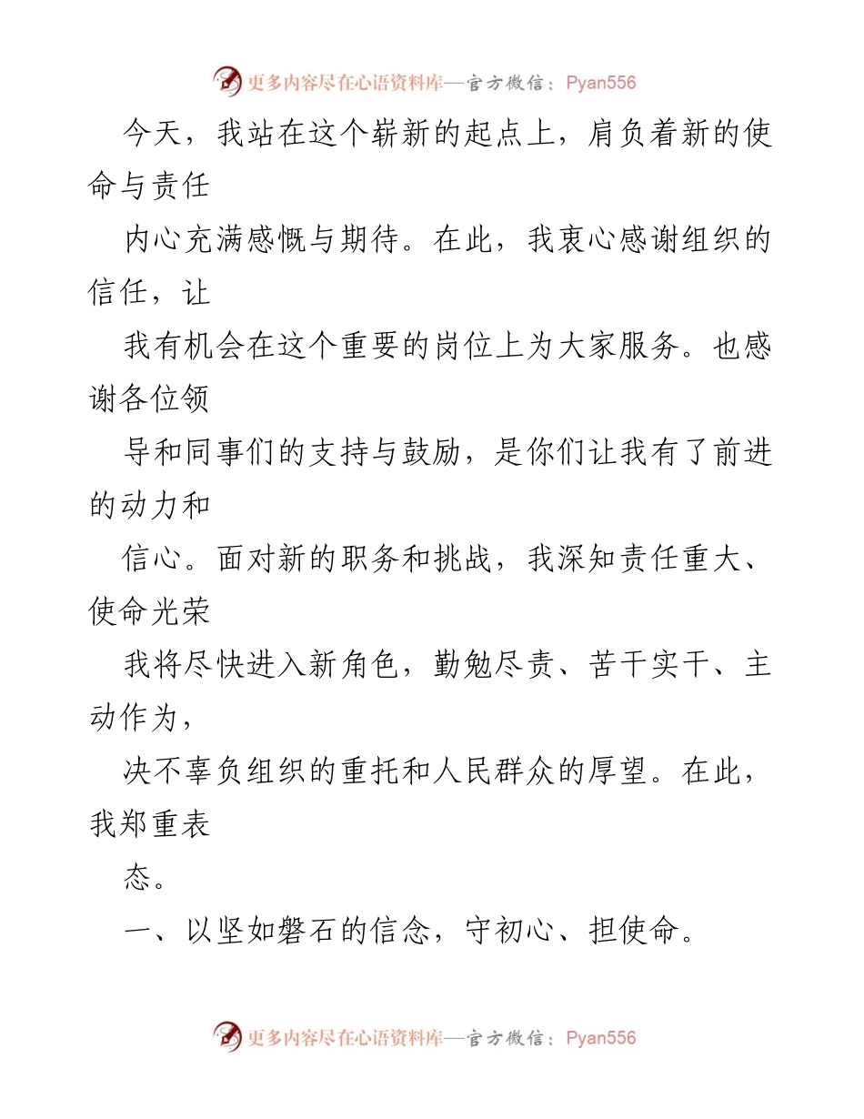 [发言] 新任职务宣誓仪式 - 新起点上的使命与责任.docx_第1页