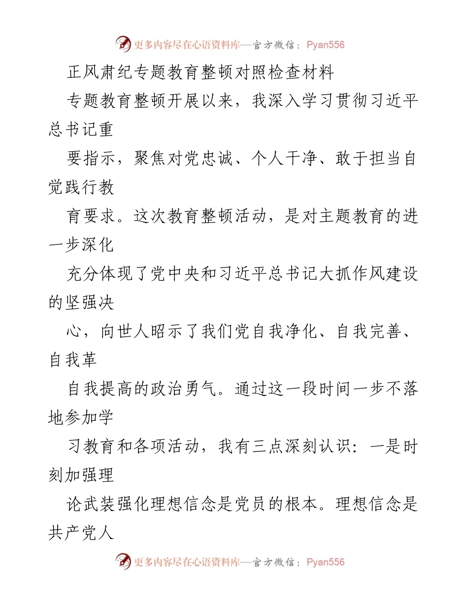 [发言] 正风肃纪专题教育整顿 - 深刻认识与反思：正风肃纪专题教育整顿的意义与实践.docx_第1页