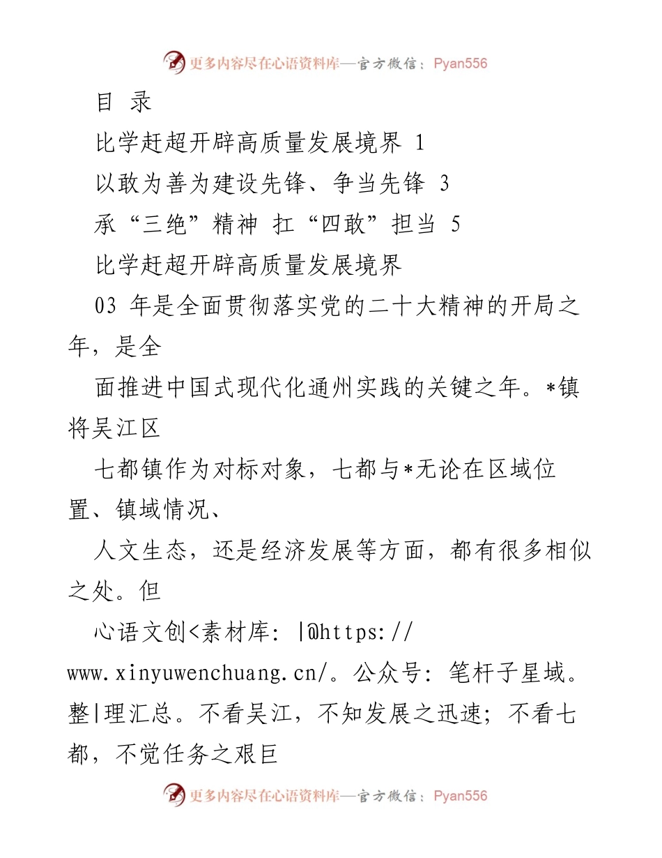 [发言] 比学赶超，推动高质量发展新路径.docx_第1页