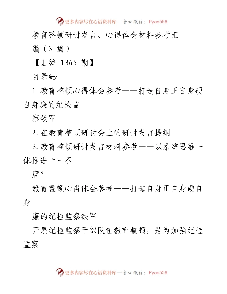 [发言] 教育整顿研讨会 - 打造纪检监察铁军的教育整顿心得与实践.docx_第1页
