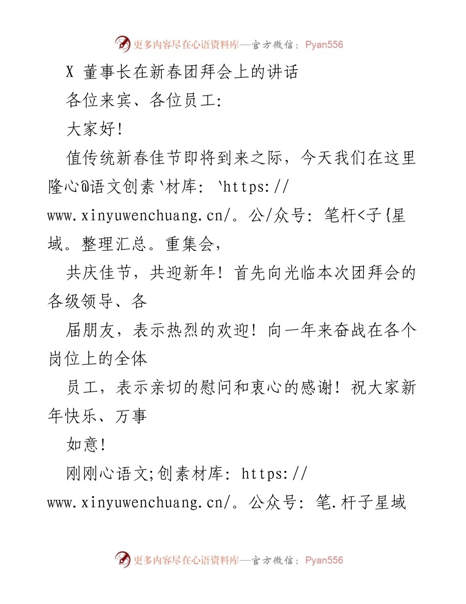 [发言] 新春团拜会 - X董事长新春团拜会讲话及2023年工作展望.docx_第1页