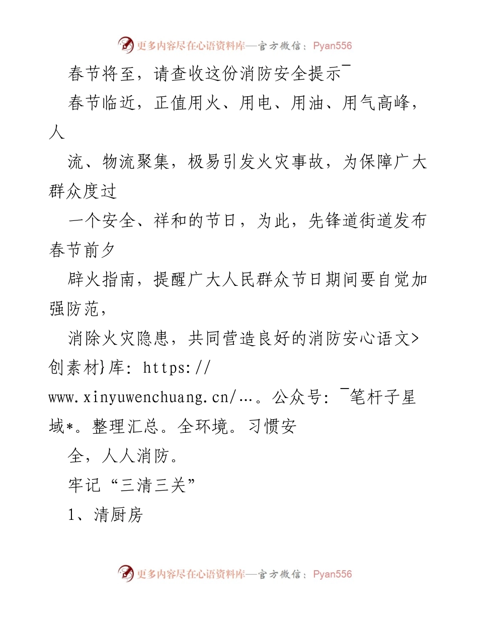 [发言] 春节消防安全宣传 - 春节消防安全提示：共筑安全祥和的节日环境.docx_第1页