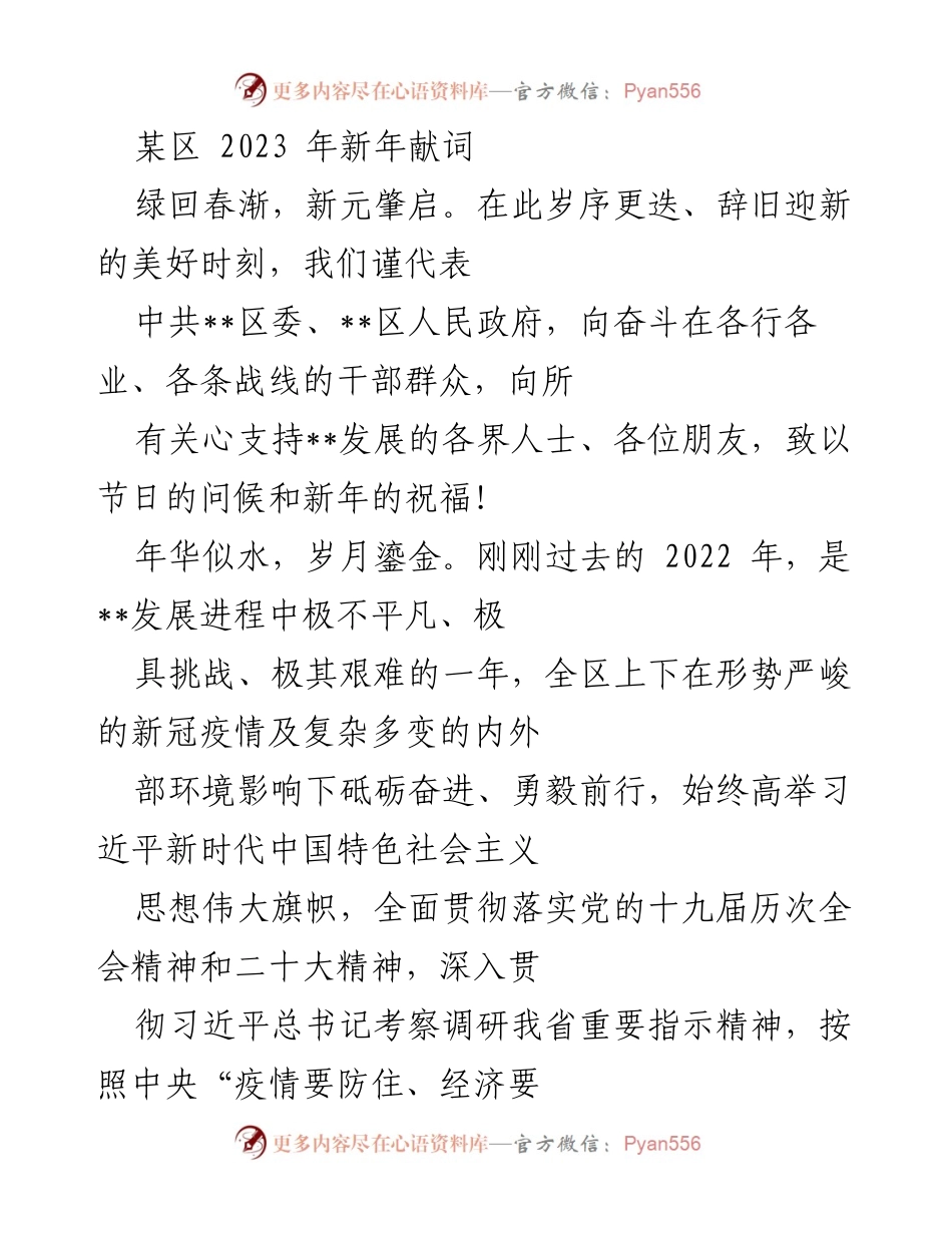 [发言] 新年庆祝 - 2023年新年献词：展望未来，携手共进.docx_第1页