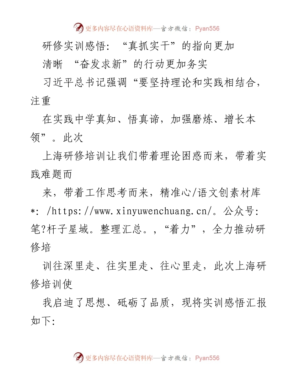 [发言] 研修培训总结 - 研修实训感悟：实践与理论的深度结合.docx_第1页