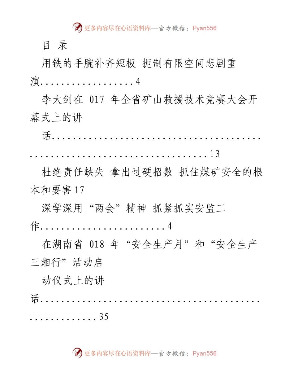 [发言] 煤矿安全生产的坚定承诺与有效措施.docx_第1页