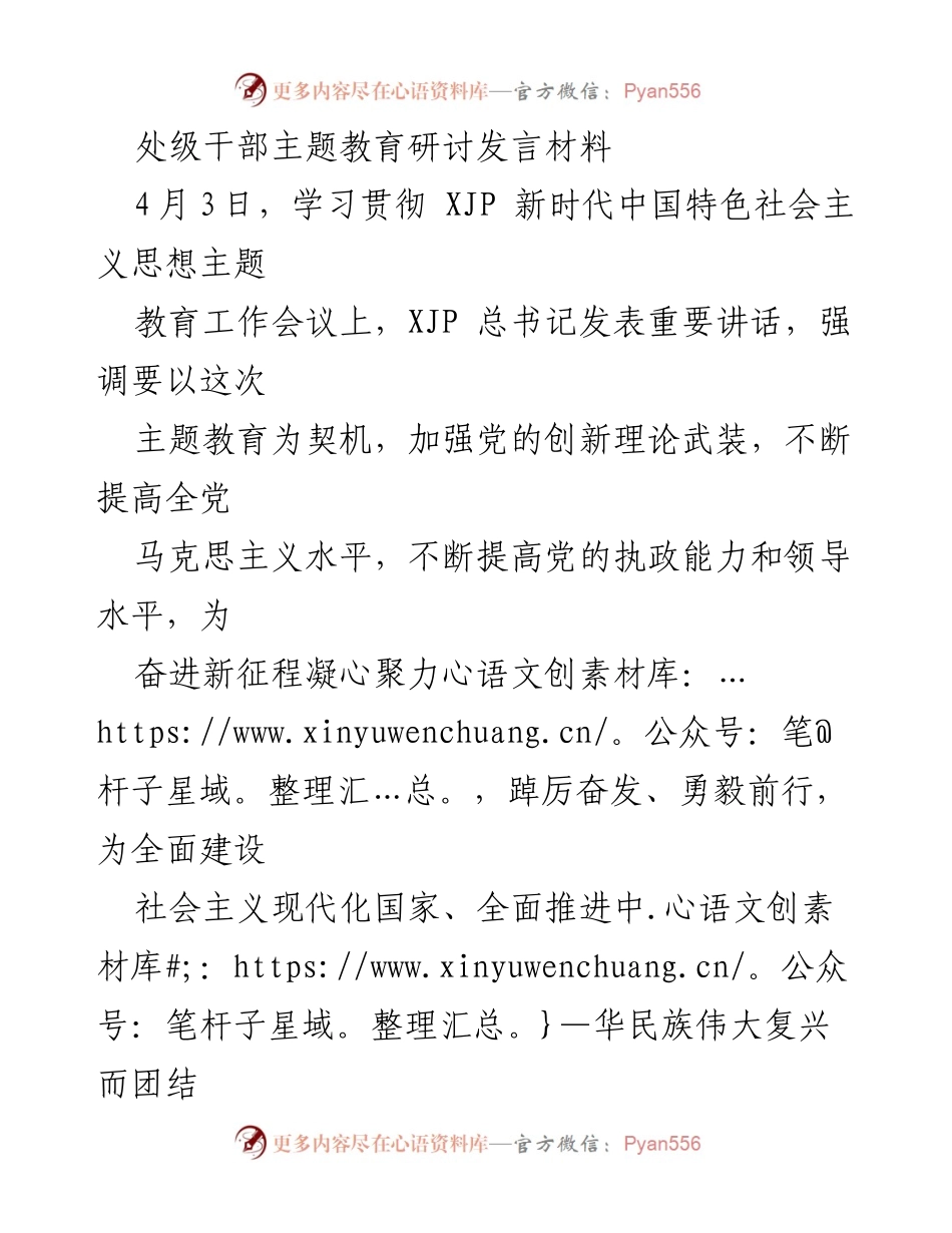 [发言] 研讨会 - 深化主题教育，提升党的执政能力与领导水平.docx_第1页