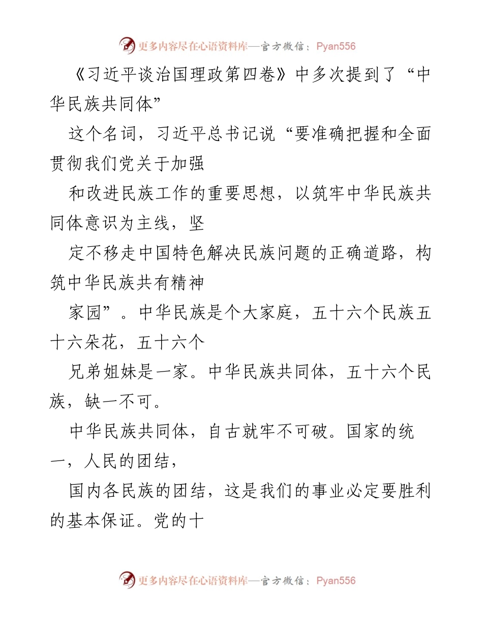 [发言] 民族团结会议 - 中华民族共同体意识的重要性与构建.docx_第1页
