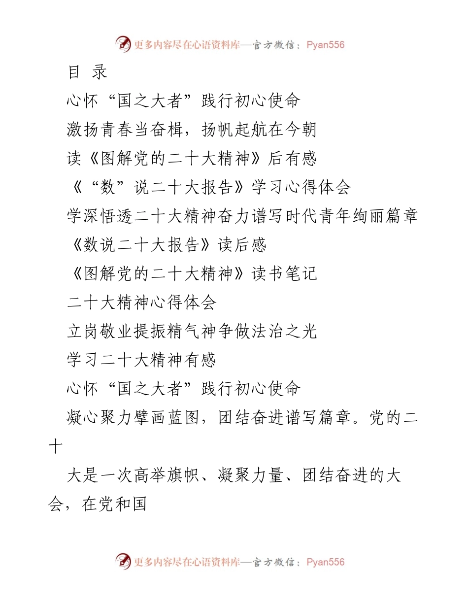 [发言] 深刻领悟党的二十大精神，奋力谱写青年篇章.docx_第1页