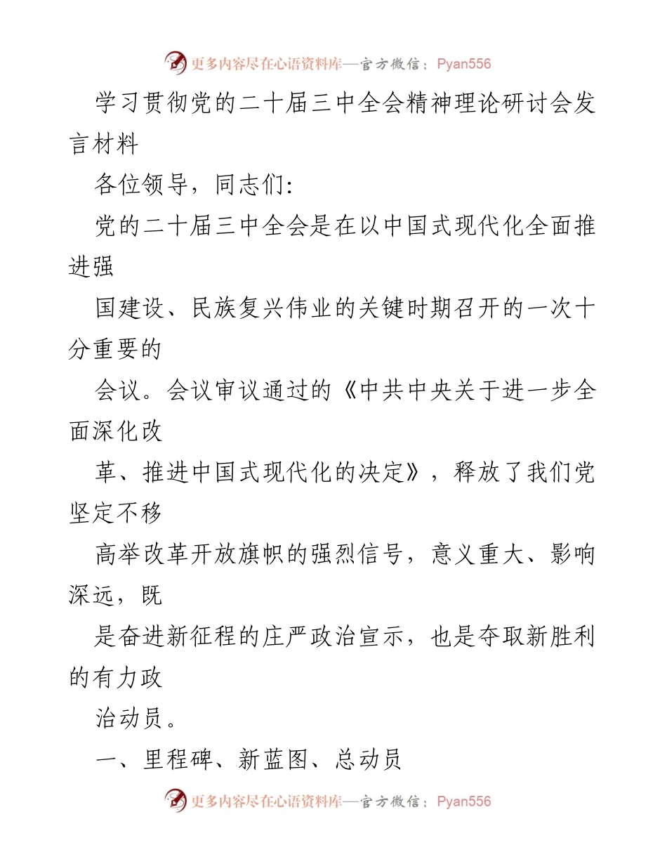 [发言] 理论研讨会 - 深化改革与中国式现代化的战略动员.docx_第1页