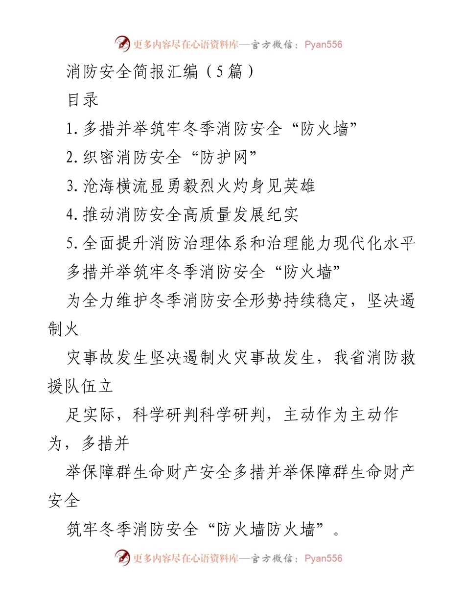 [发言] 消防安全会议 - 冬季消防安全的多措并举与保障措施.docx_第1页