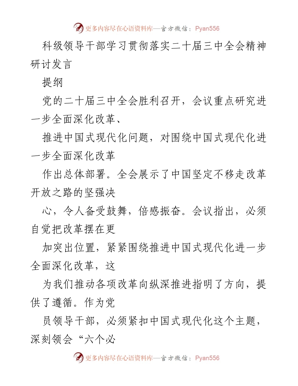 [发言] 研讨会 - 深化改革推动中国式现代化的信心与决心.docx_第1页