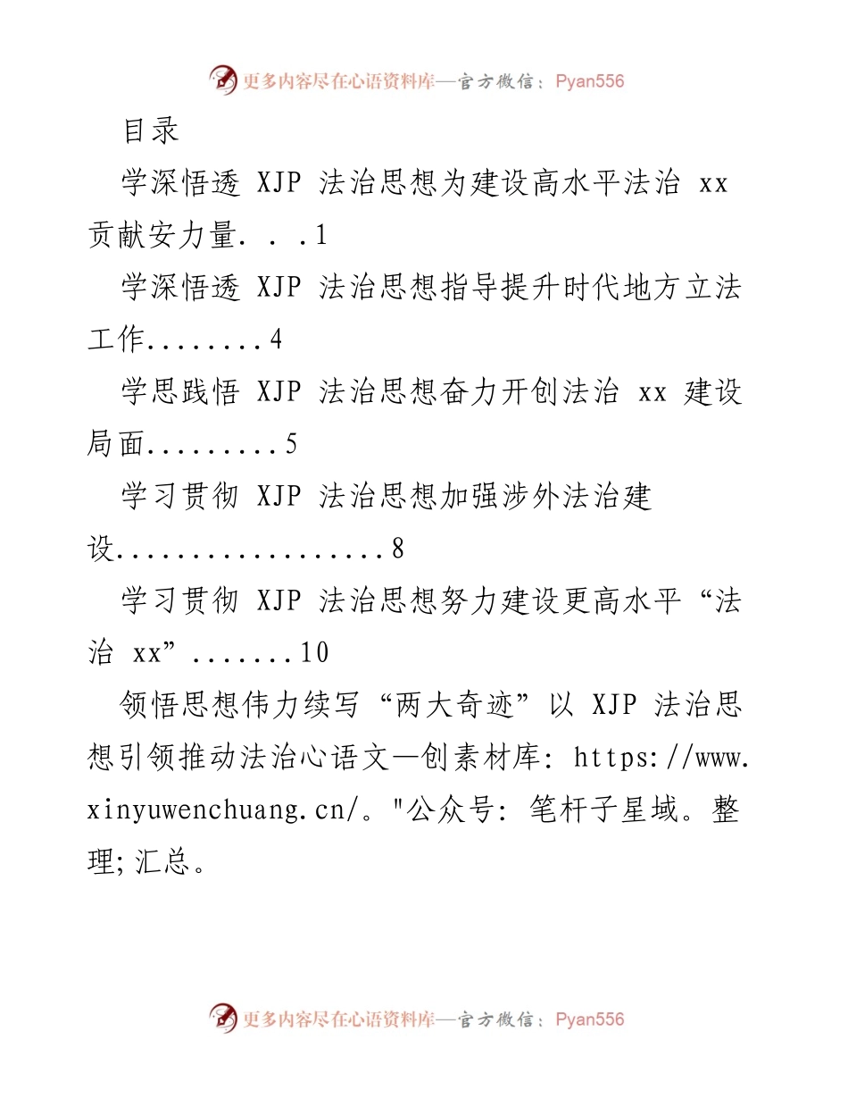 [发言] 深入学习贯彻 XJP 法治思想，推动高水平法治建设_1.docx_第1页
