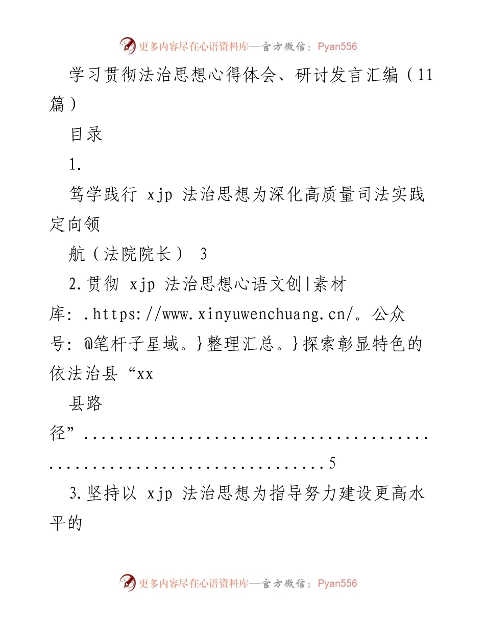 [发言] 研讨会 - 深入学习贯彻法治思想，推动高质量司法实践.docx_第1页
