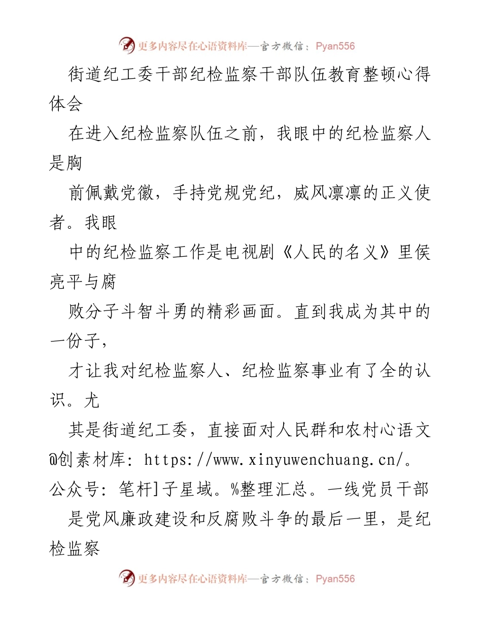 [发言] 纪检监察干部教育整顿 - 纪检监察人的责任与担当.docx_第1页