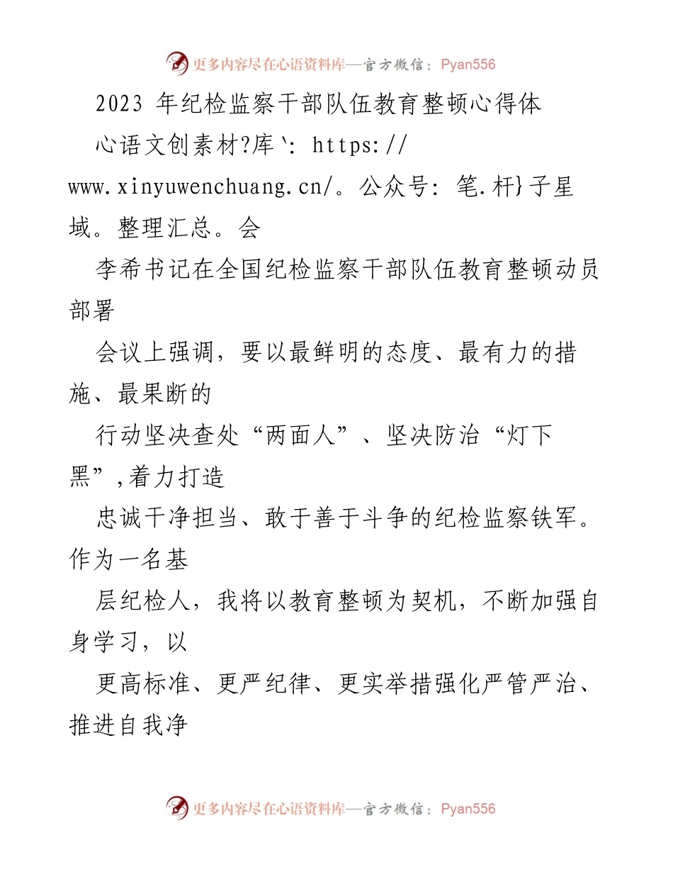 [发言] 纪检监察干部队伍教育整顿心得体会 - 深化自我革命，提升纪检监察干部素质.docx_第1页