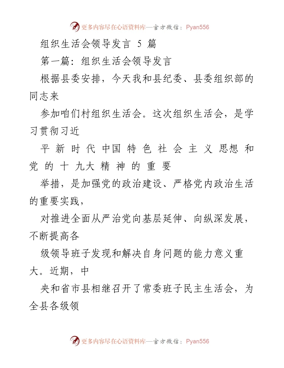 [发言] 组织生活会 - 组织生活会的重要性与整改措施总结.docx_第1页