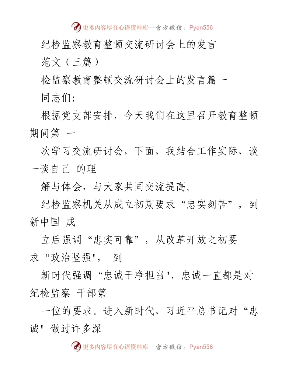 [发言] 纪检监察教育整顿交流研讨会 - 对党绝对忠诚的重要性与实践要求.docx_第1页