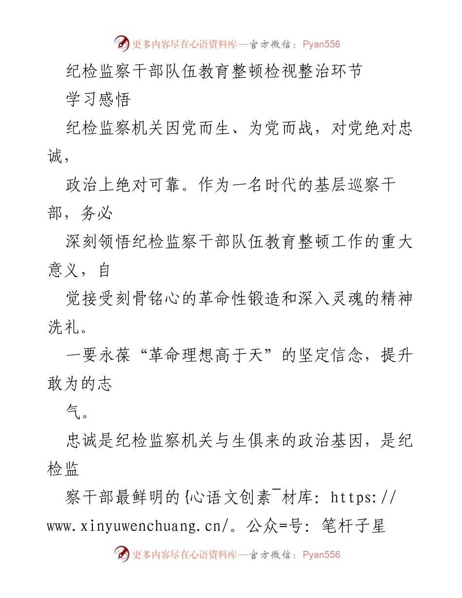 [发言] 纪检监察干部教育整顿 - 坚守初心，锤炼本领，服务人民.docx_第1页