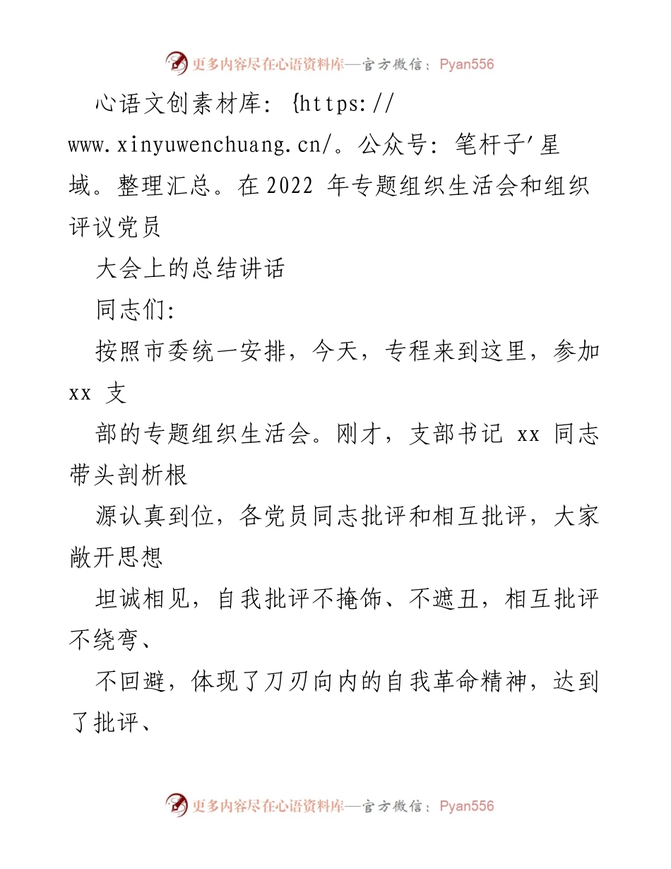 [发言] 组织生活会 - 强化政治建设与问题整改，推动高质量发展.docx_第1页