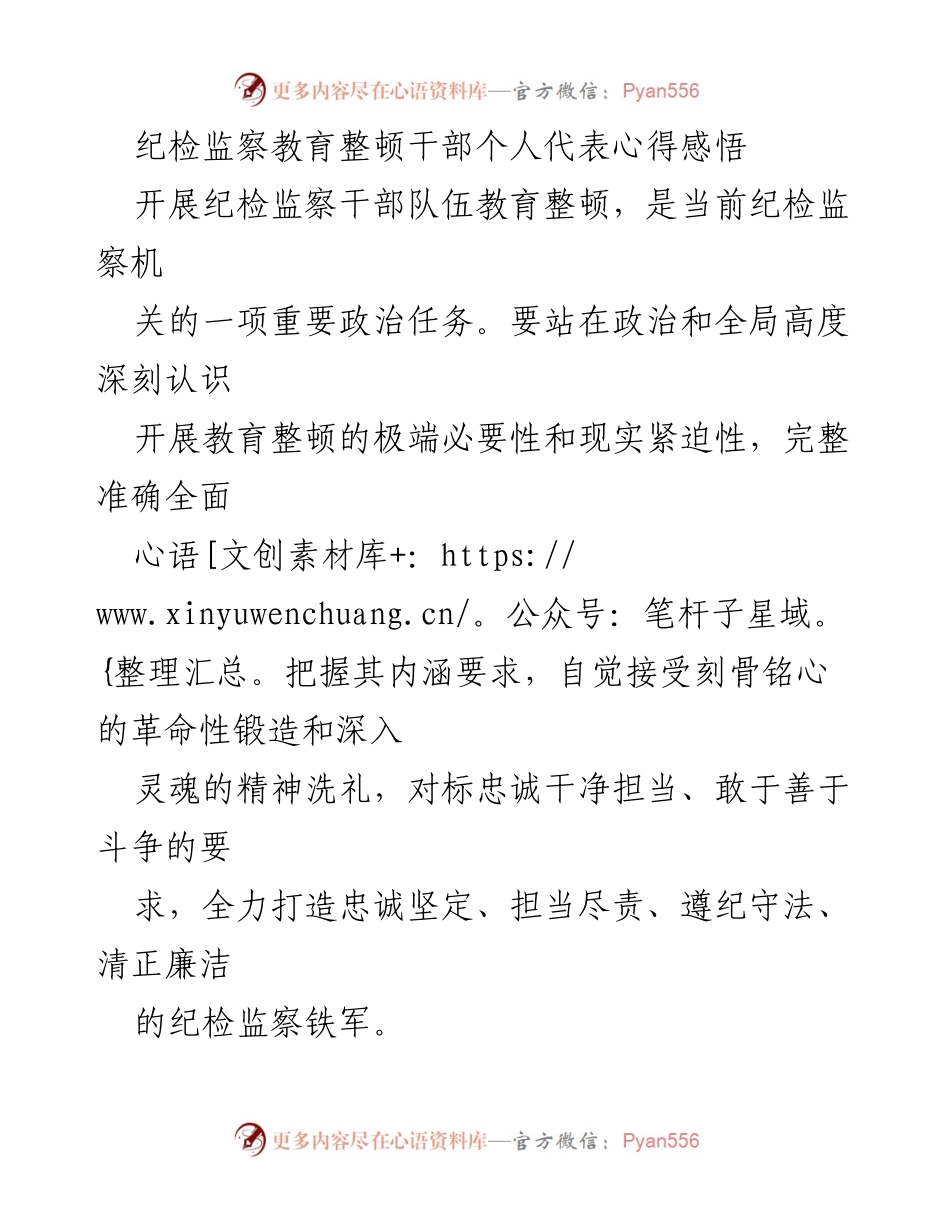 [发言] 纪检监察干部教育整顿 - 深化纪检监察干部教育整顿的重要性与实施策略.docx_第1页