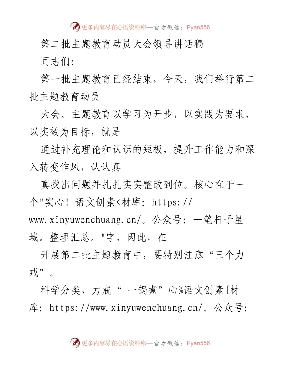 [发言] 第二批主题教育动员大会 - 深入推进第二批主题教育的实践与成效.docx_第1页