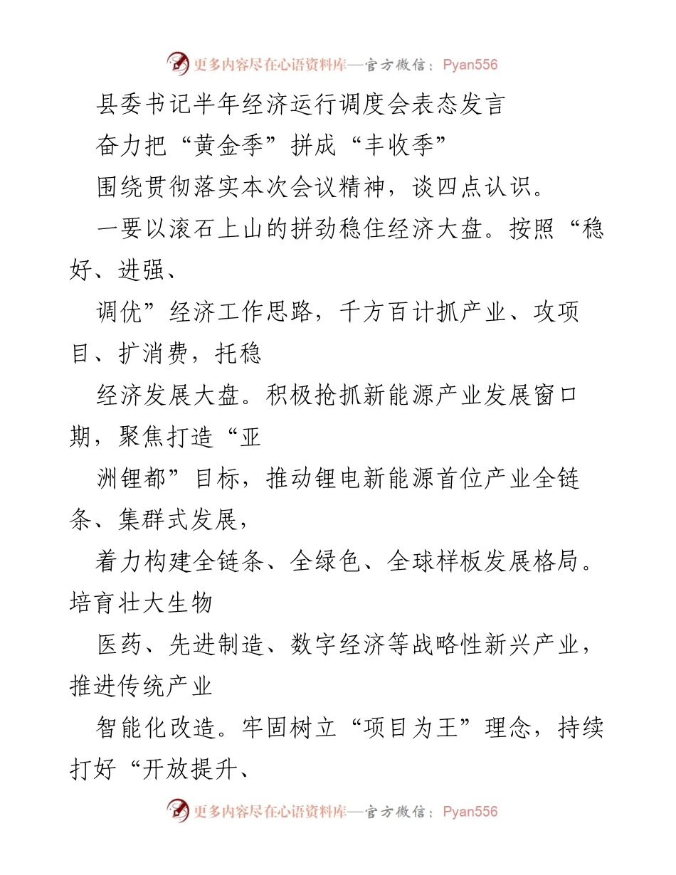 [发言] 经济运行调度会 - 奋力拼搏，确保经济稳定与民生改善.docx_第1页