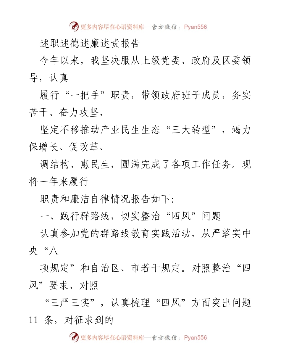 [发言] 述职报告 - 2023年度述职述德述廉述责报告.docx_第1页