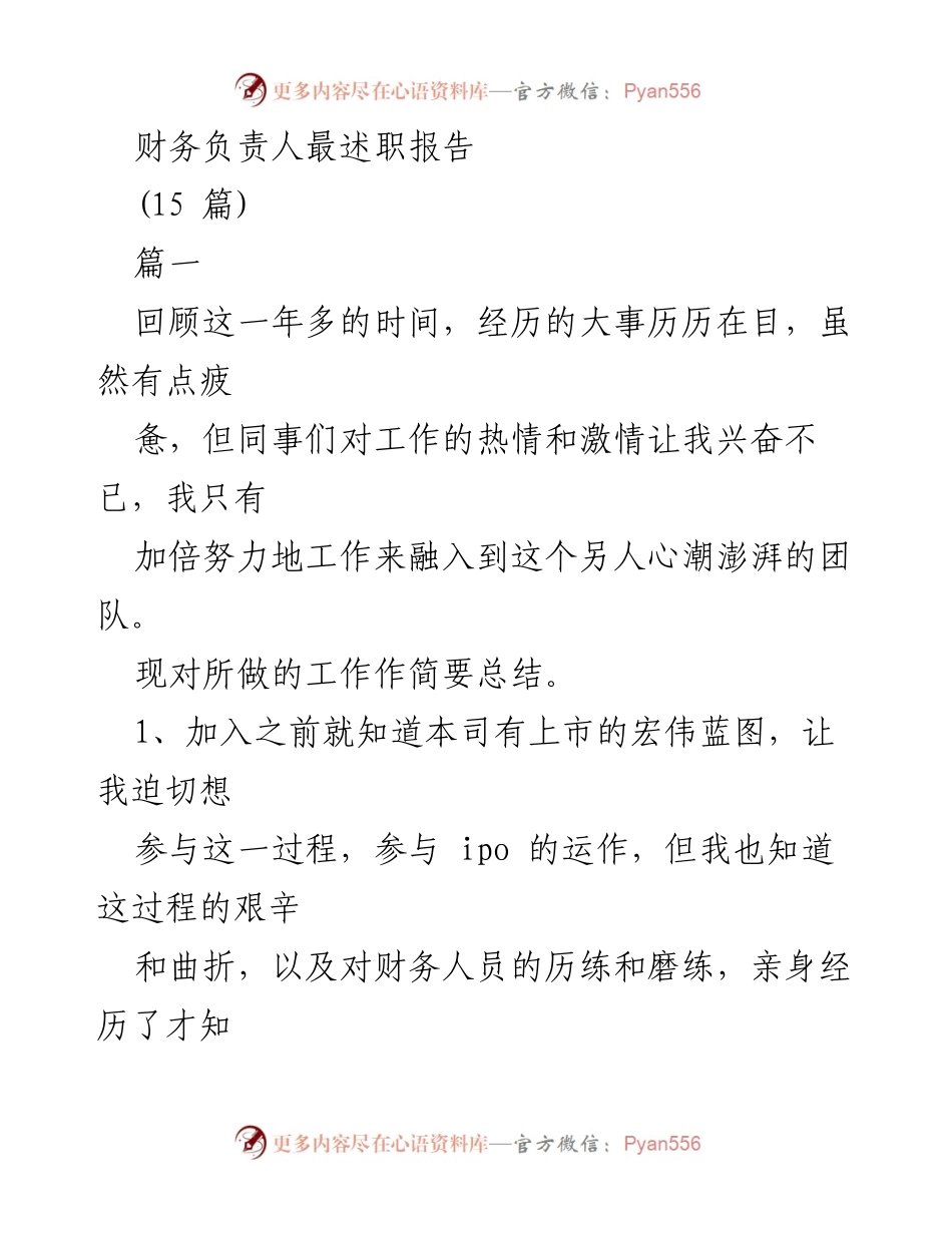 [发言] 财务工作总结会议 - 财务负责人述职报告总结与展望.docx_第1页