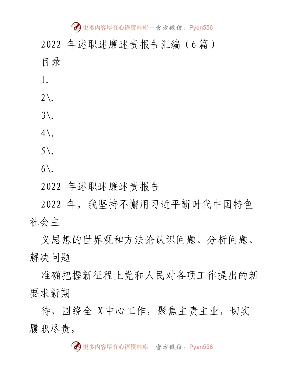 [发言] 述职会议 - 2022年述职述廉述责报告总结.docx_第1页
