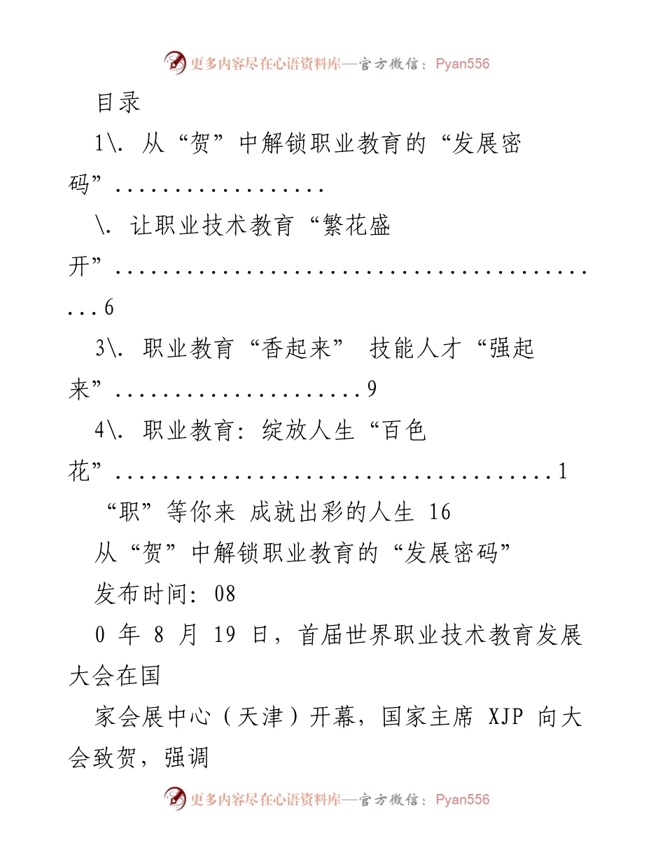 [发言] 职业教育发展的重要性与未来方向.docx_第1页