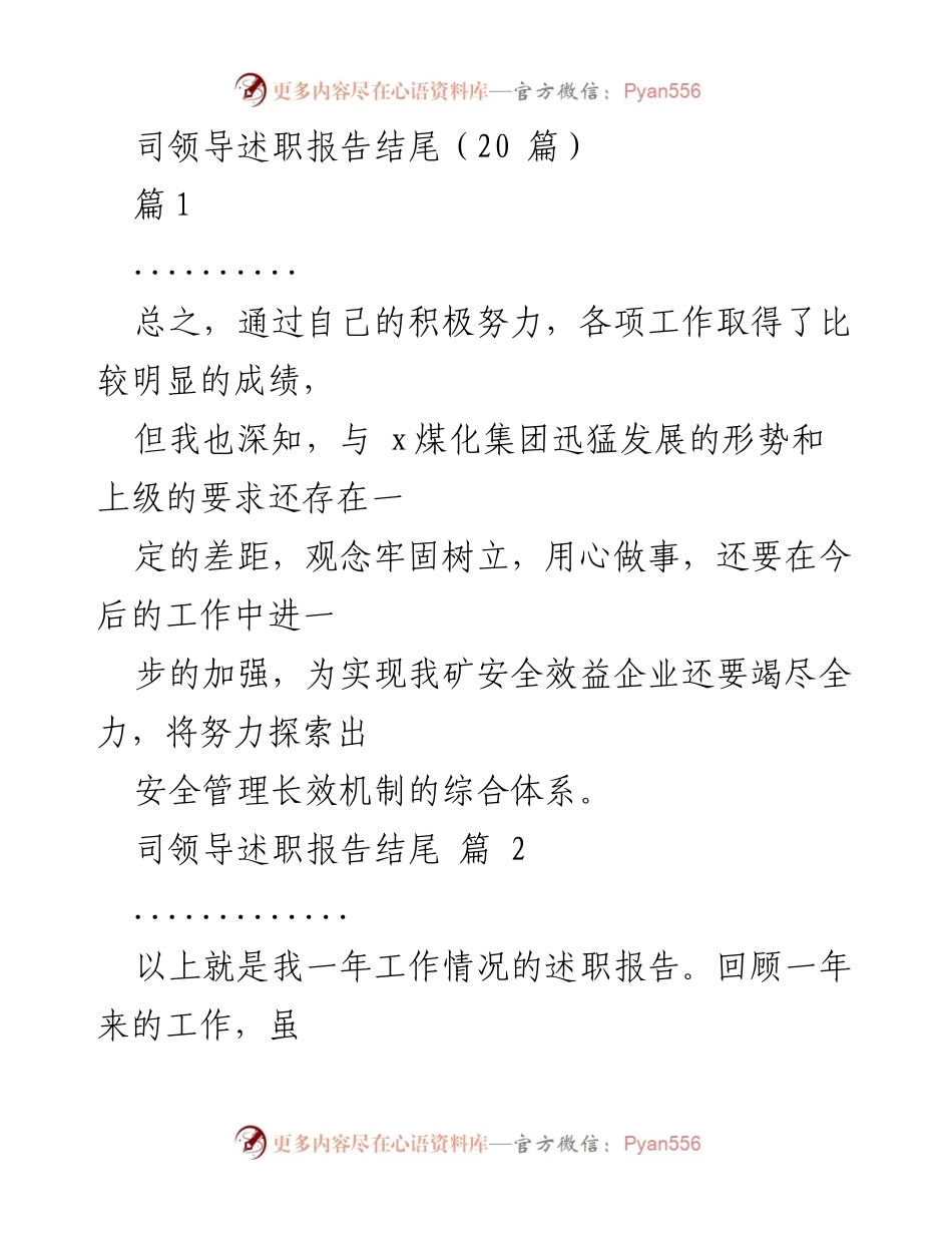 [发言] 述职会议 - 司领导述职报告总结与展望.docx_第1页