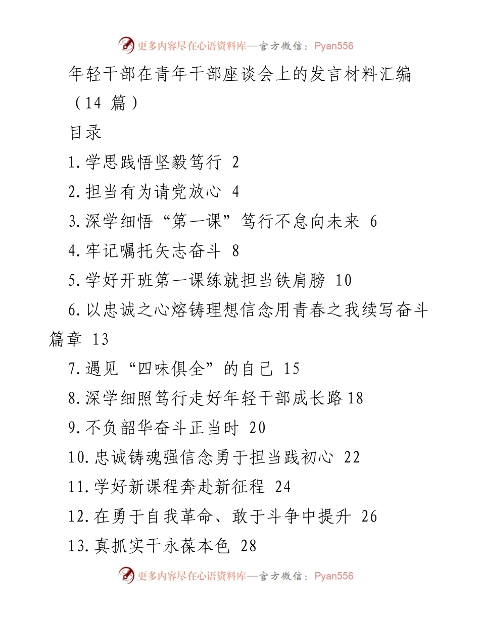 [发言] 青年干部座谈会 - 年轻干部的责任与担当_2.docx_第1页
