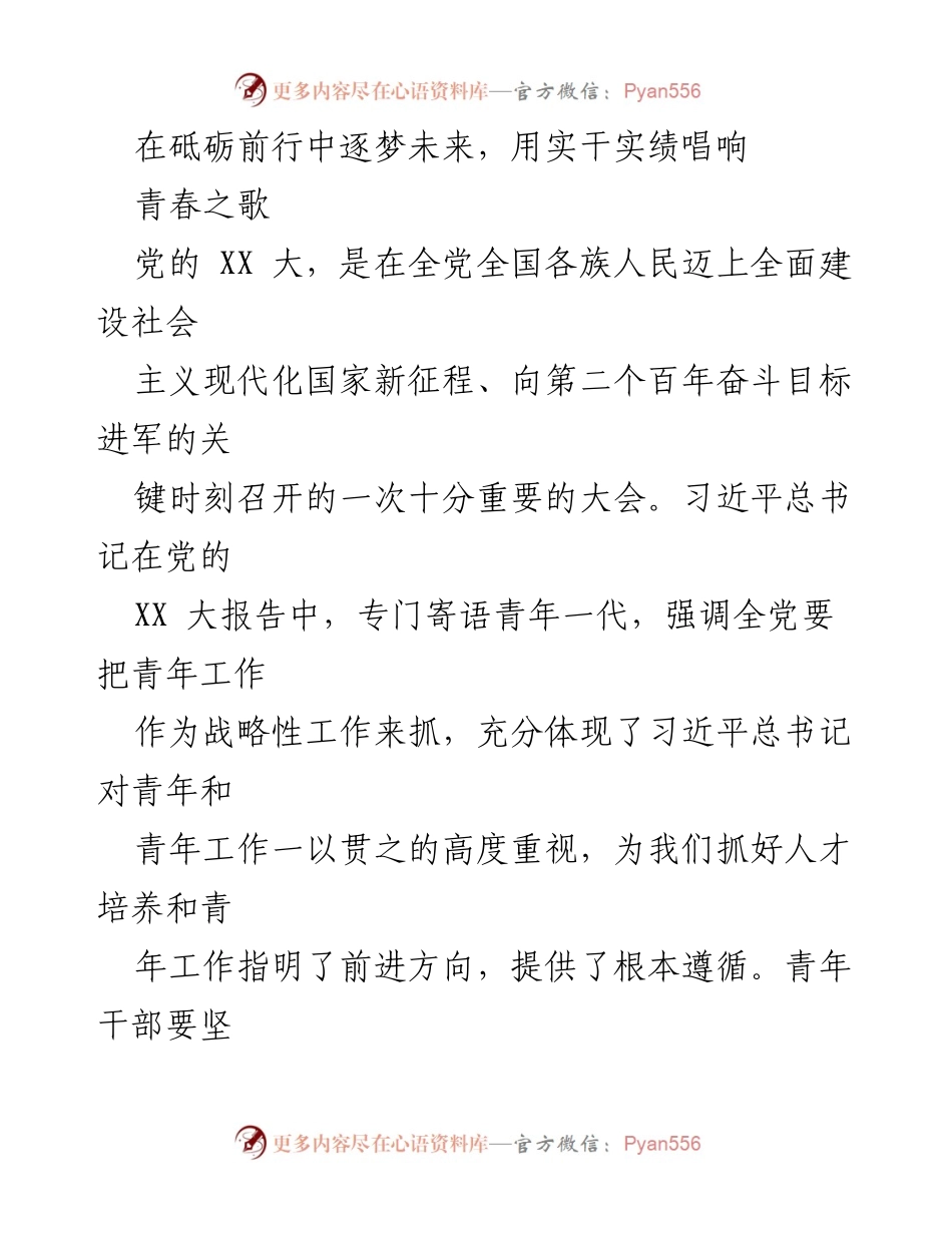 [发言] 青年工作会议 - 锤炼青春担当，共筑现代化伟业.docx_第1页