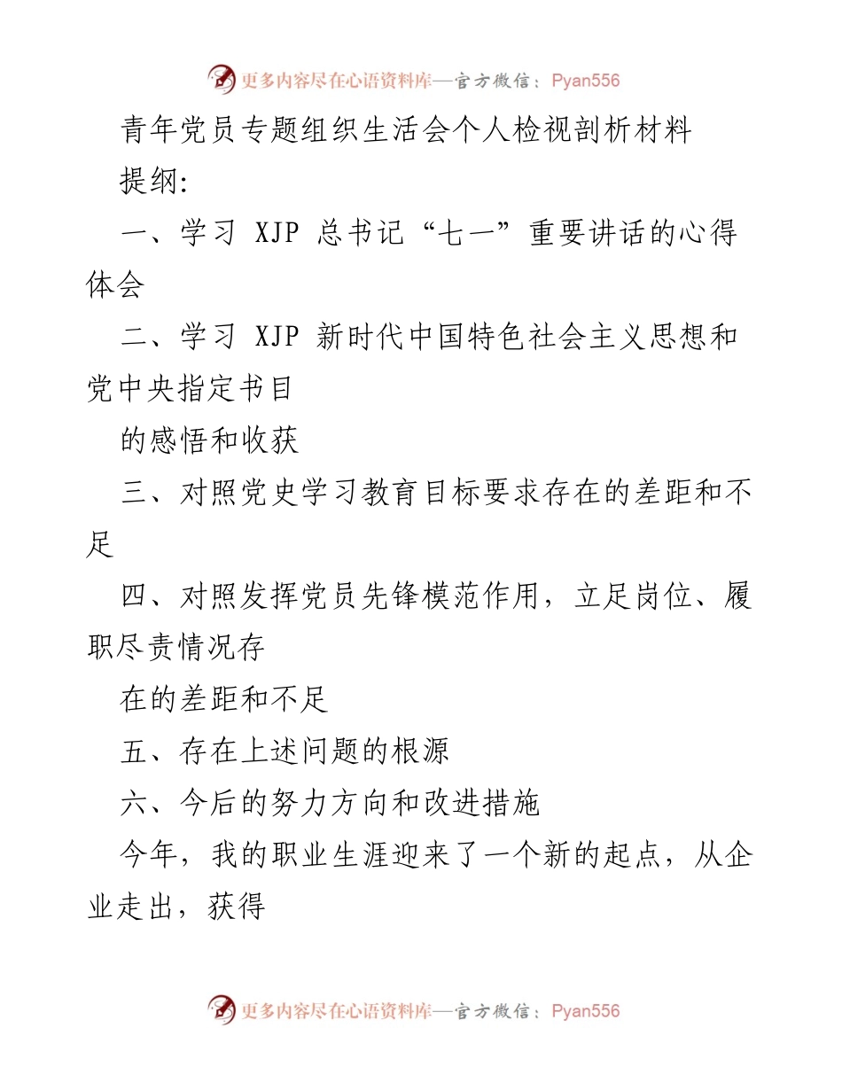 [发言] 青年党员专题组织生活会 - 青年党员的责任与担当：学习习近平总书记讲话的心得体会.docx_第1页