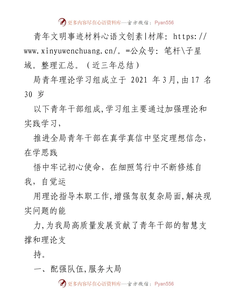 [发言] 青年干部理论学习总结 - 青年干部在理论学习与实践中的担当与贡献.docx_第1页