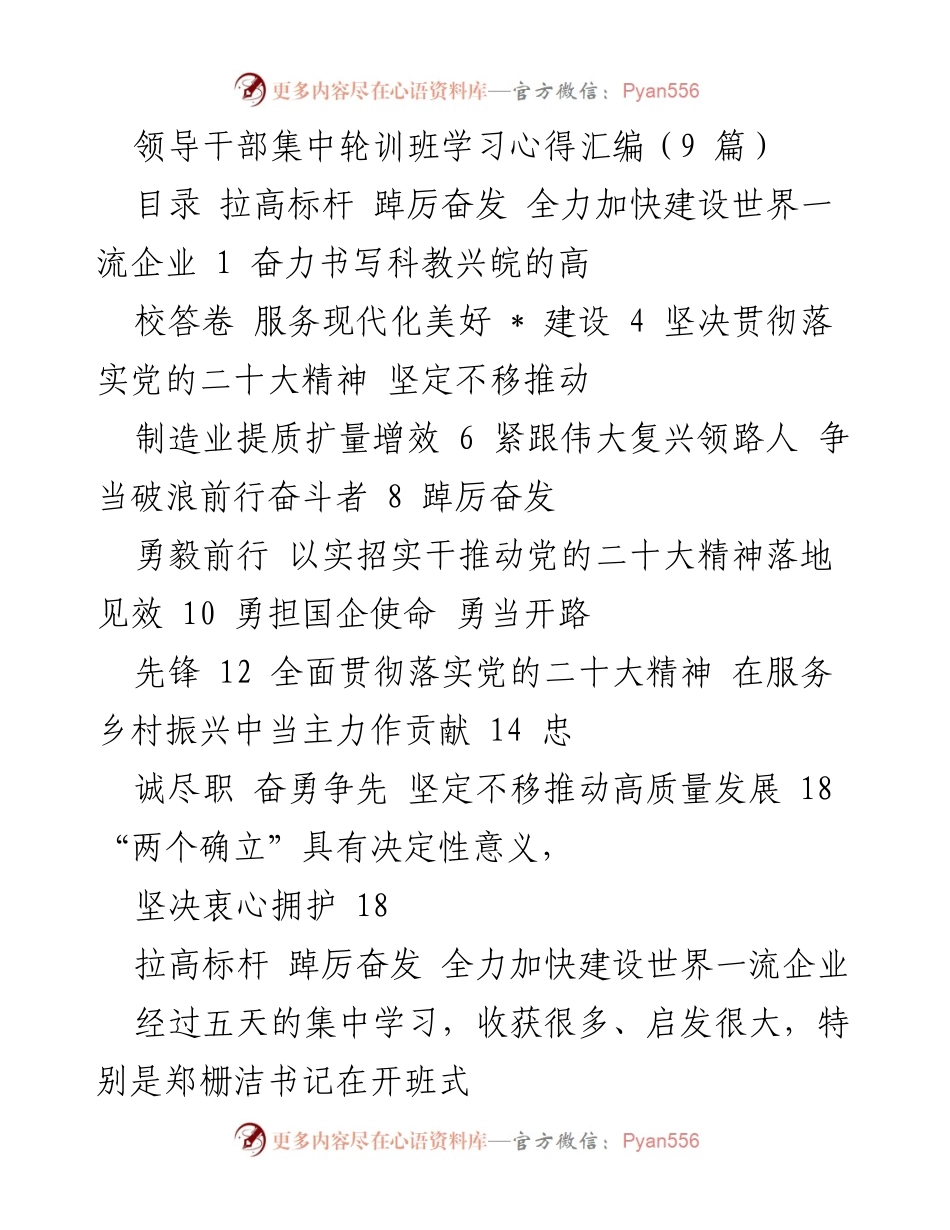 [发言] 领导干部集中轮训班 - 贯彻党的二十大精神，推动国企高质量发展.docx_第1页