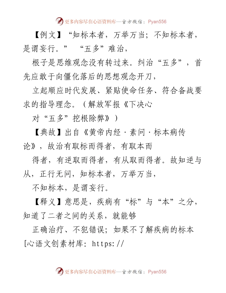 [发言] 领导干部大会 - 精准思维：治标与治本的双重路径.docx_第1页