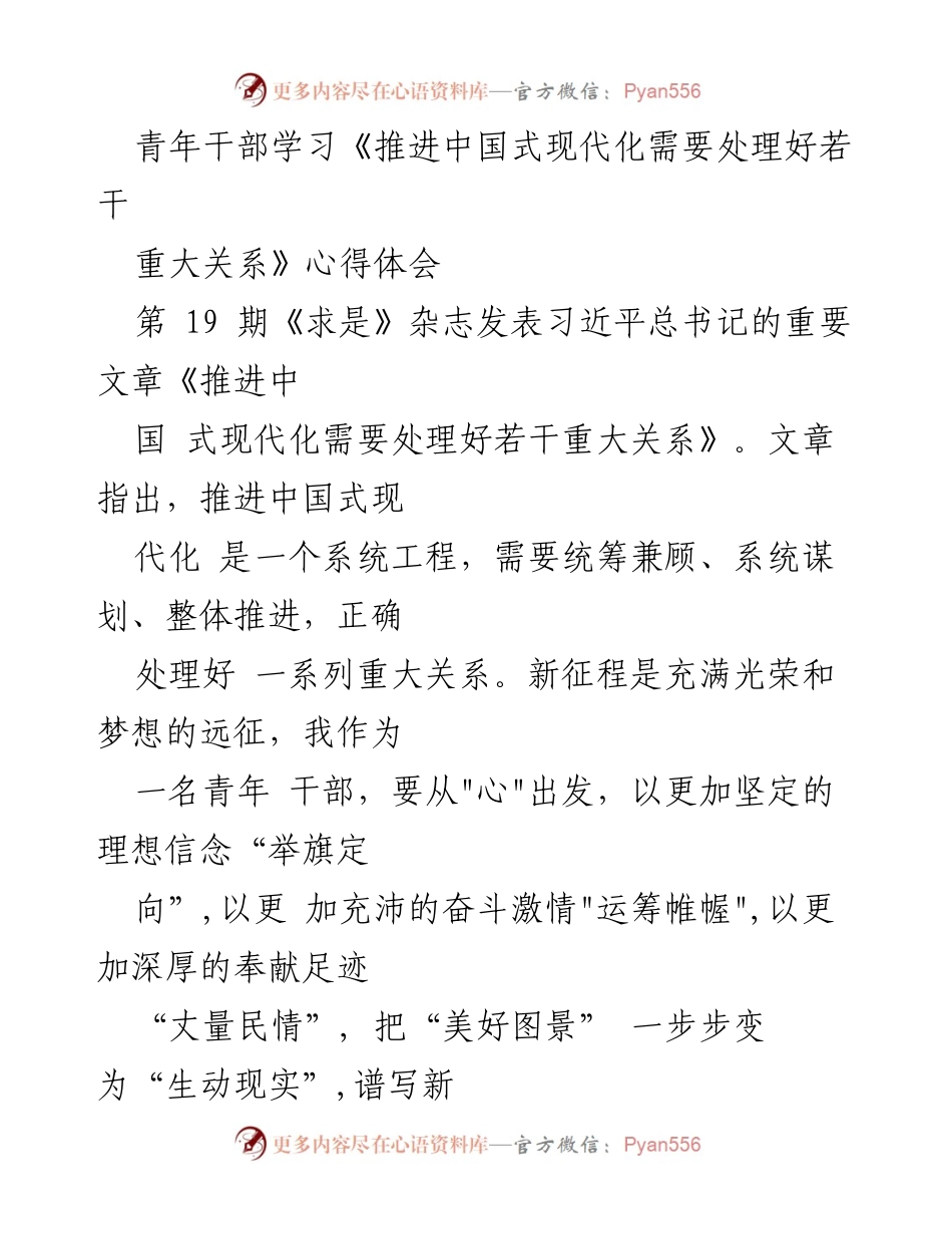 [发言] 青年干部学习活动 - 青年干部在推进中国式现代化中的使命与责任.docx_第1页