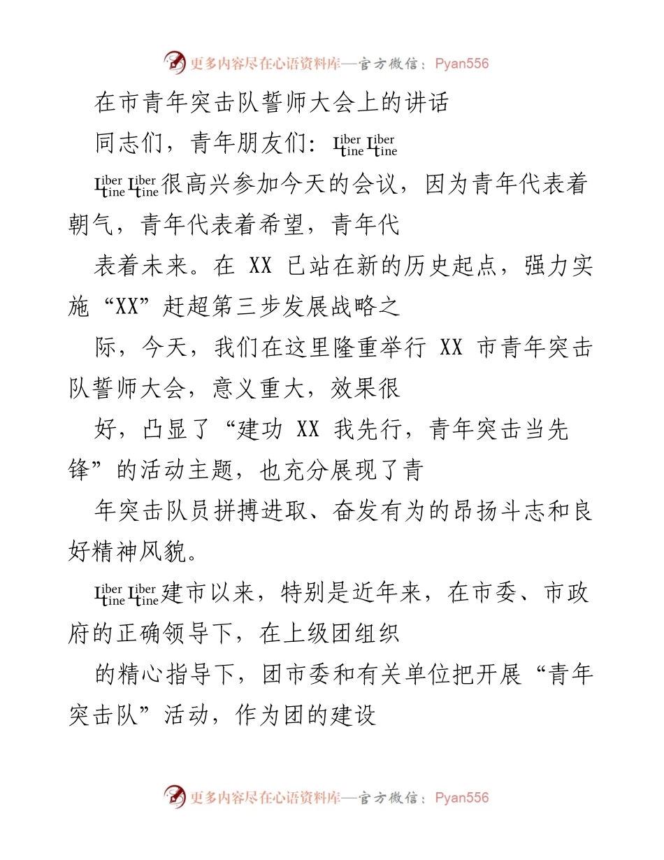 [发言] 青年突击队誓师大会 - 青年突击队誓师，奋发有为，共建美好未来.docx_第1页
