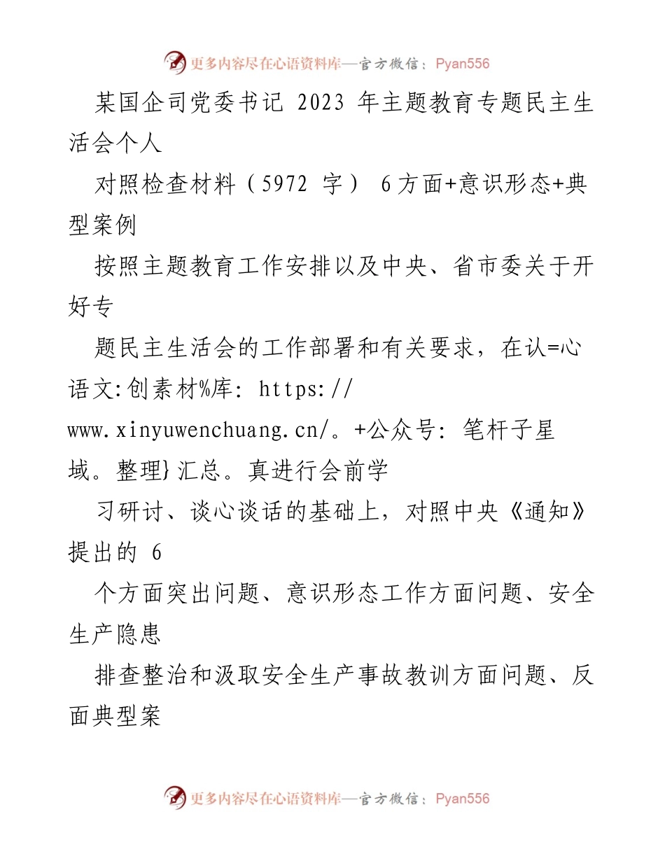 [对照检查材料] 主题教育专题民主生活会 - 个人对照检查及问题剖析报告.docx_第1页