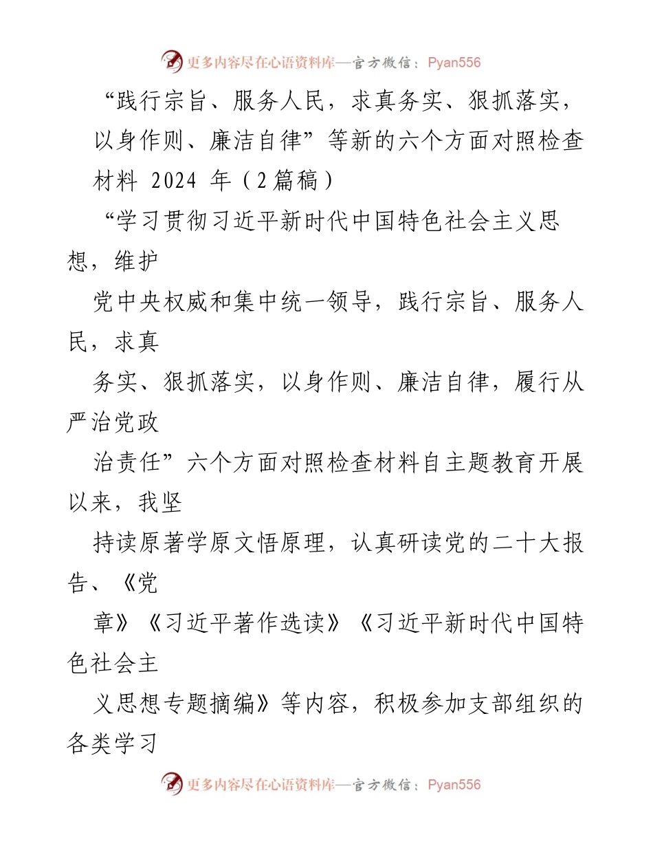 [对照检查材料] 主题教育 - 深入检视与整改：践行习近平新时代中国特色社会主义思想的对照检查报告.docx_第1页