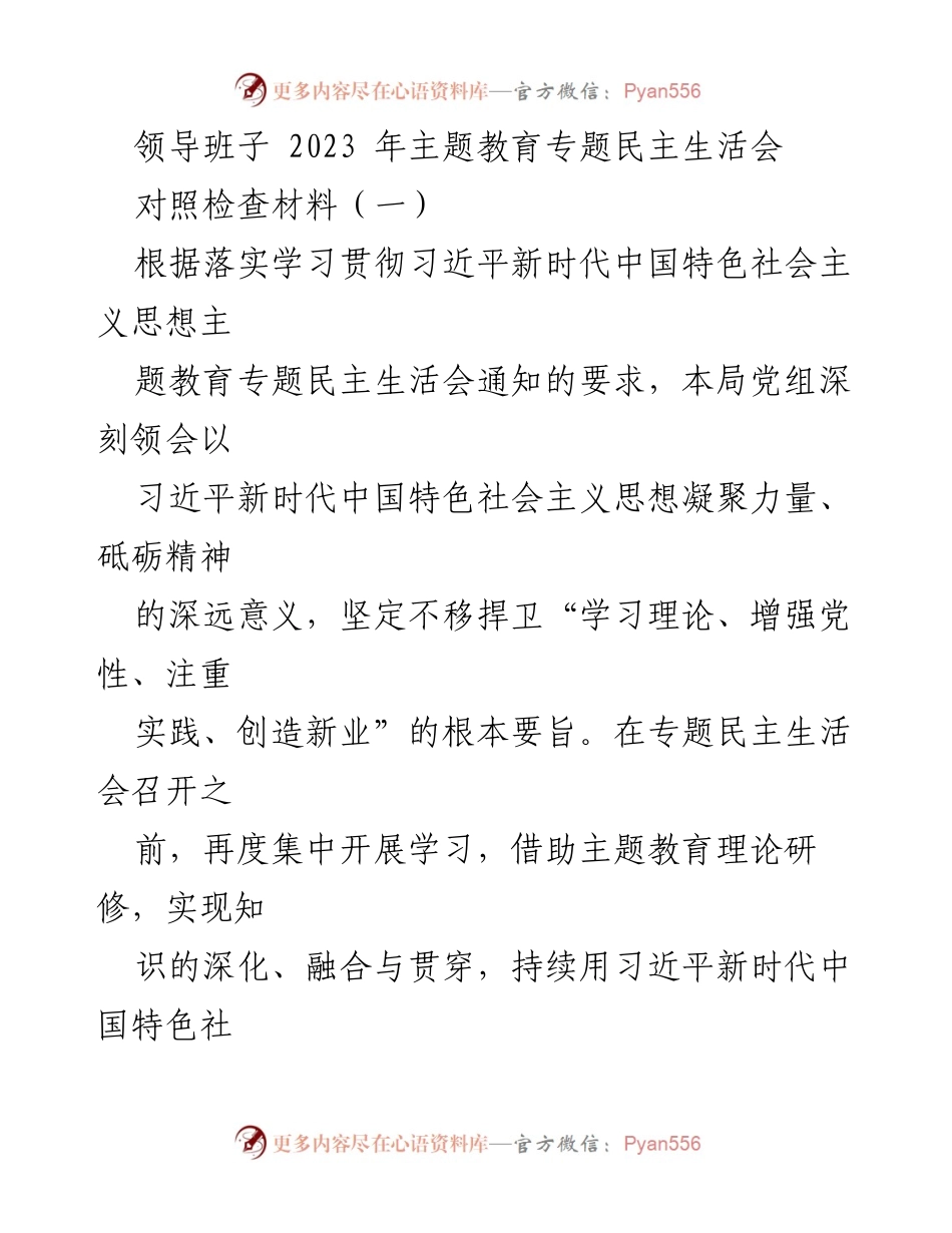 [对照检查材料] 主题教育专题民主生活会 - 深化理论学习，提升政治素养与责任担当.docx_第1页