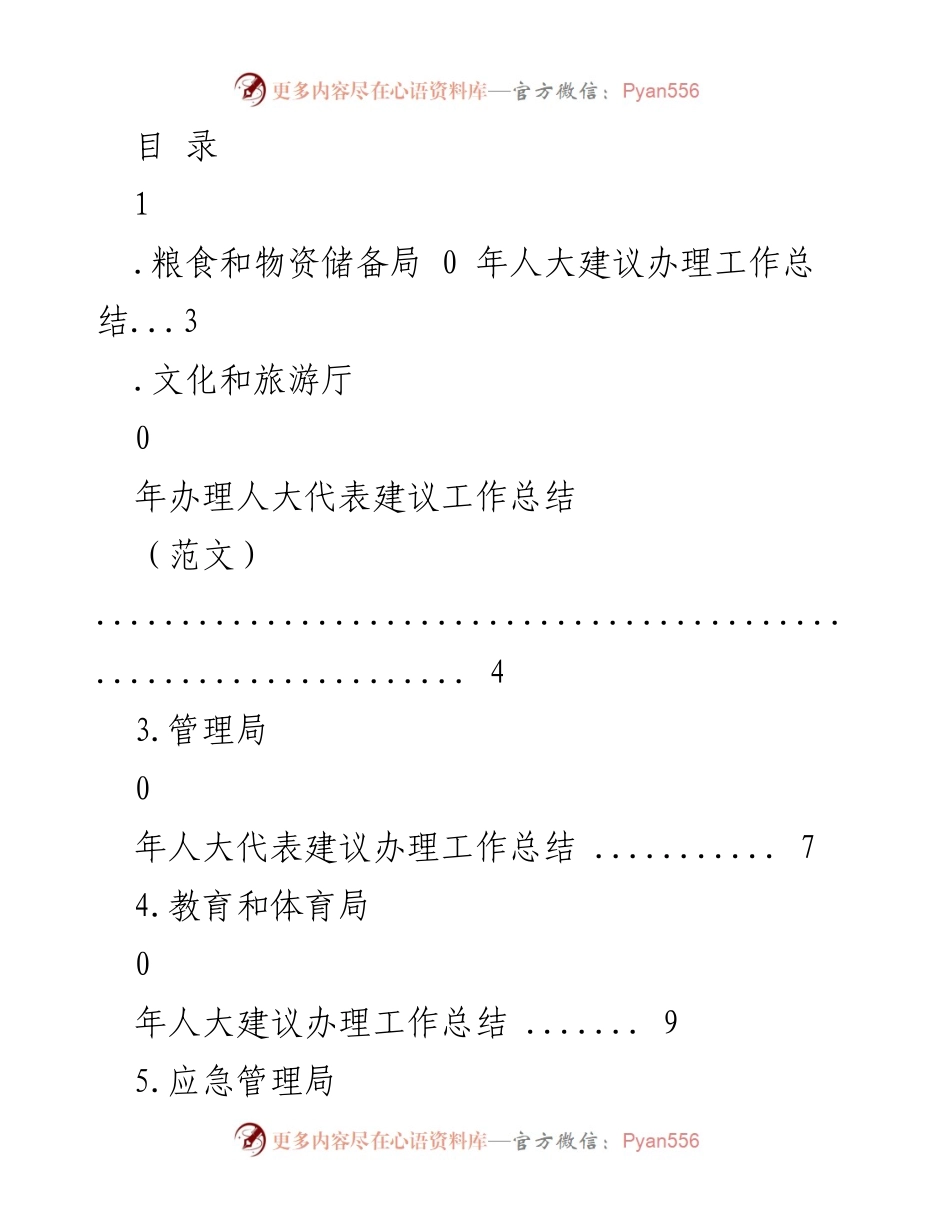 [工作总结] 2020年各局人大建议办理工作总结.docx_第1页
