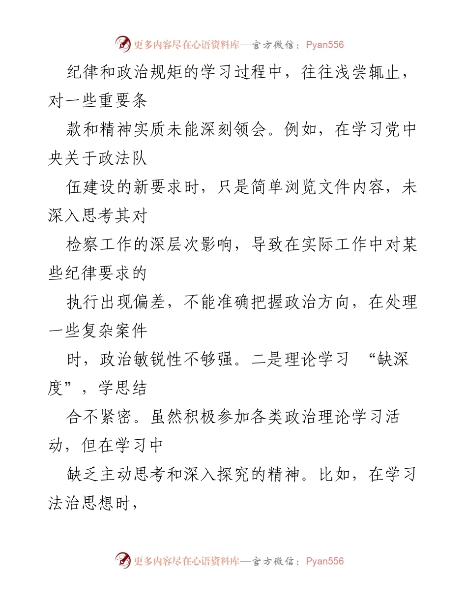 [对照检查材料] 检察院2024年度民主生活会 - 检察院领导班子对照检查与整改措施报告.docx_第2页