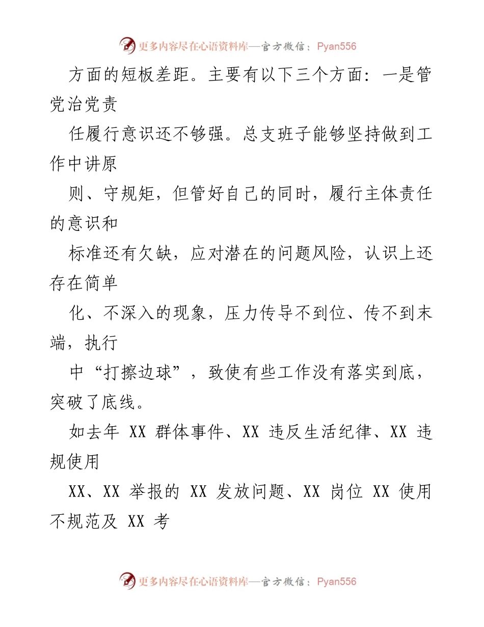 [对照检查材料] 组织生活会 - XX支部班子2023年队伍教育整顿对照检查报告.docx_第2页
